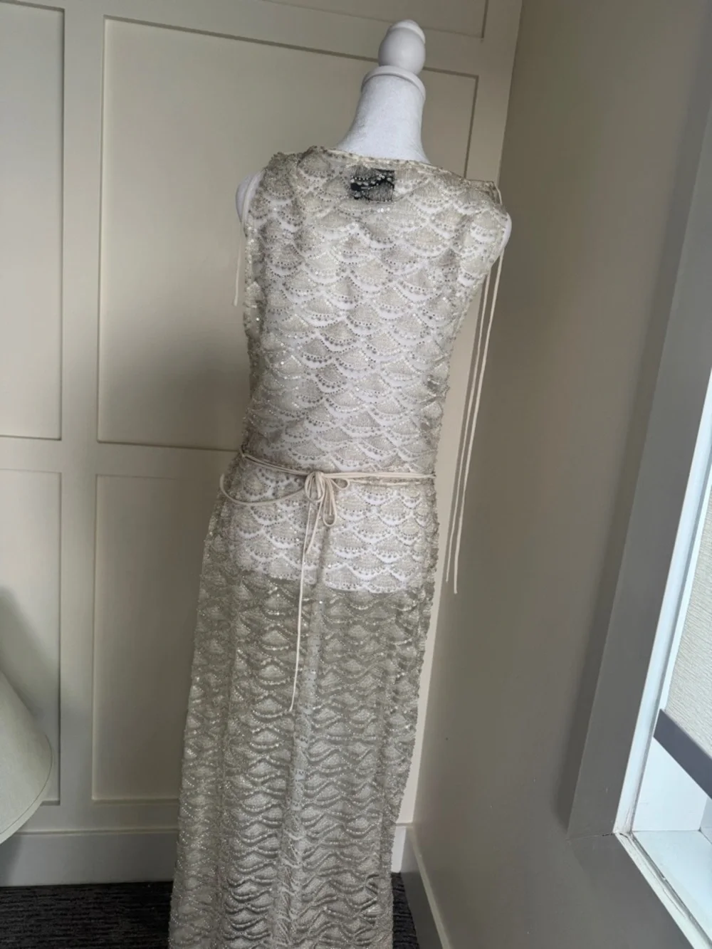 Reformation Champagne Beaded Maxi Dress - Picture 11 of 14